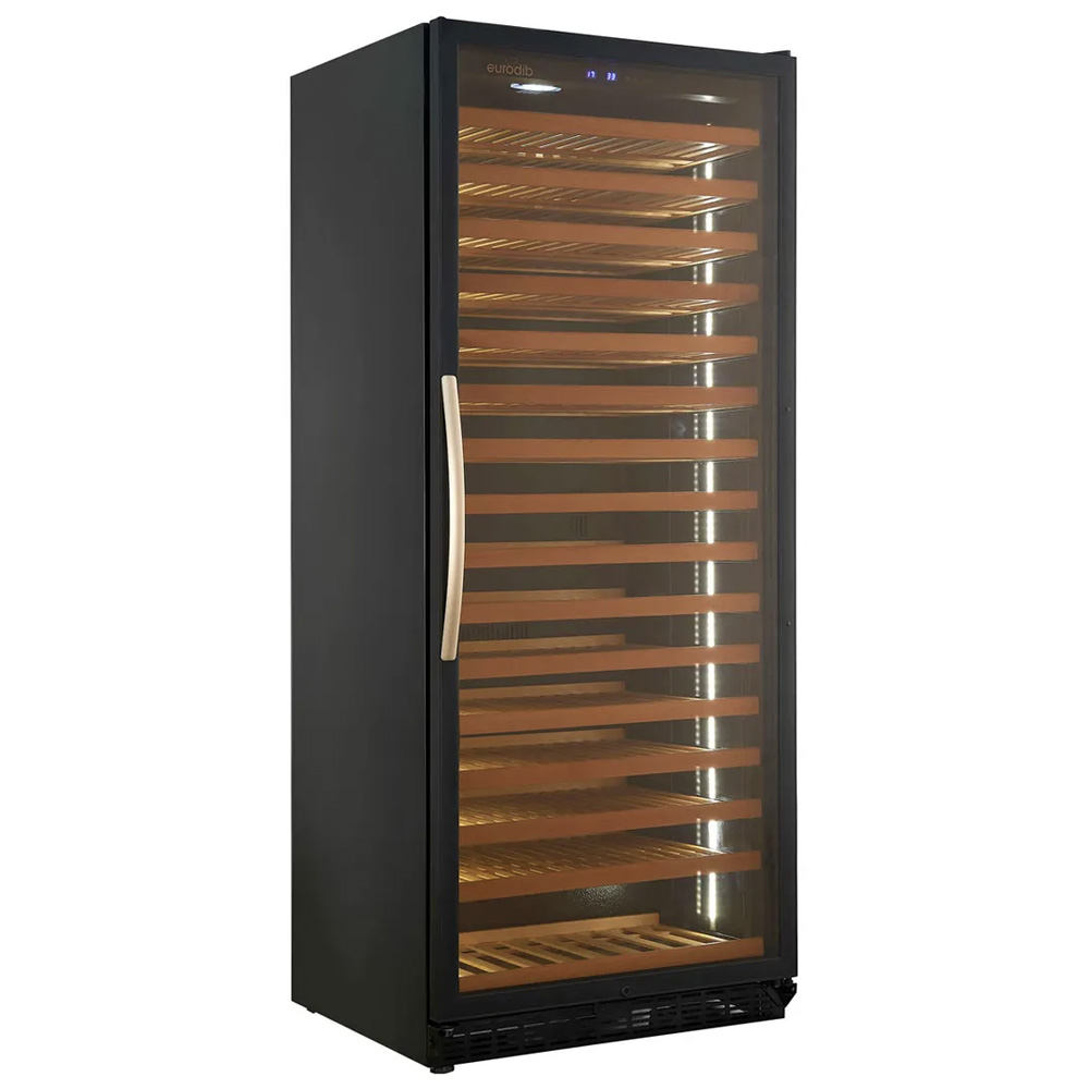 Eurodib USF328S One Section Single Temperature Glass Door Wine Cabinet Refrigerator, 272 Bottle Capacity
