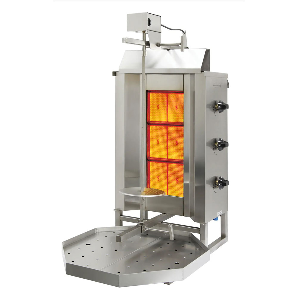 Eurodib VGB3 38" Natural Gas Gyro Machine, (3) Double Burners