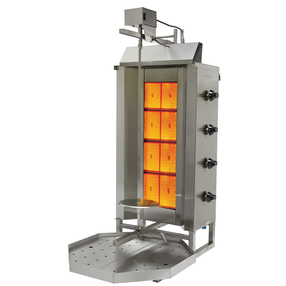 Eurodib VGB4 45" Natural Gas Gyro Machine, (4) Double Burners