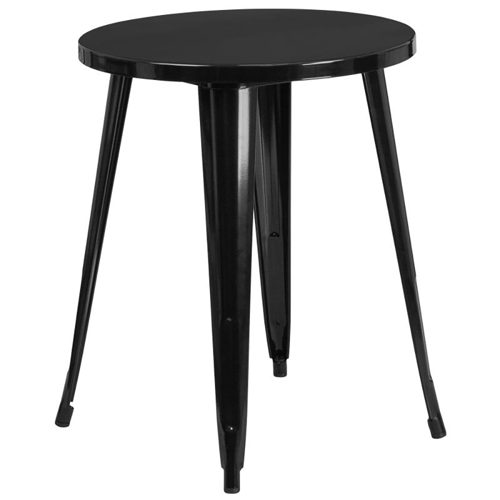 Flash Furniture CH-51080-29-BK-GG 24" Round Black Metal Indoor-Outdoor Table