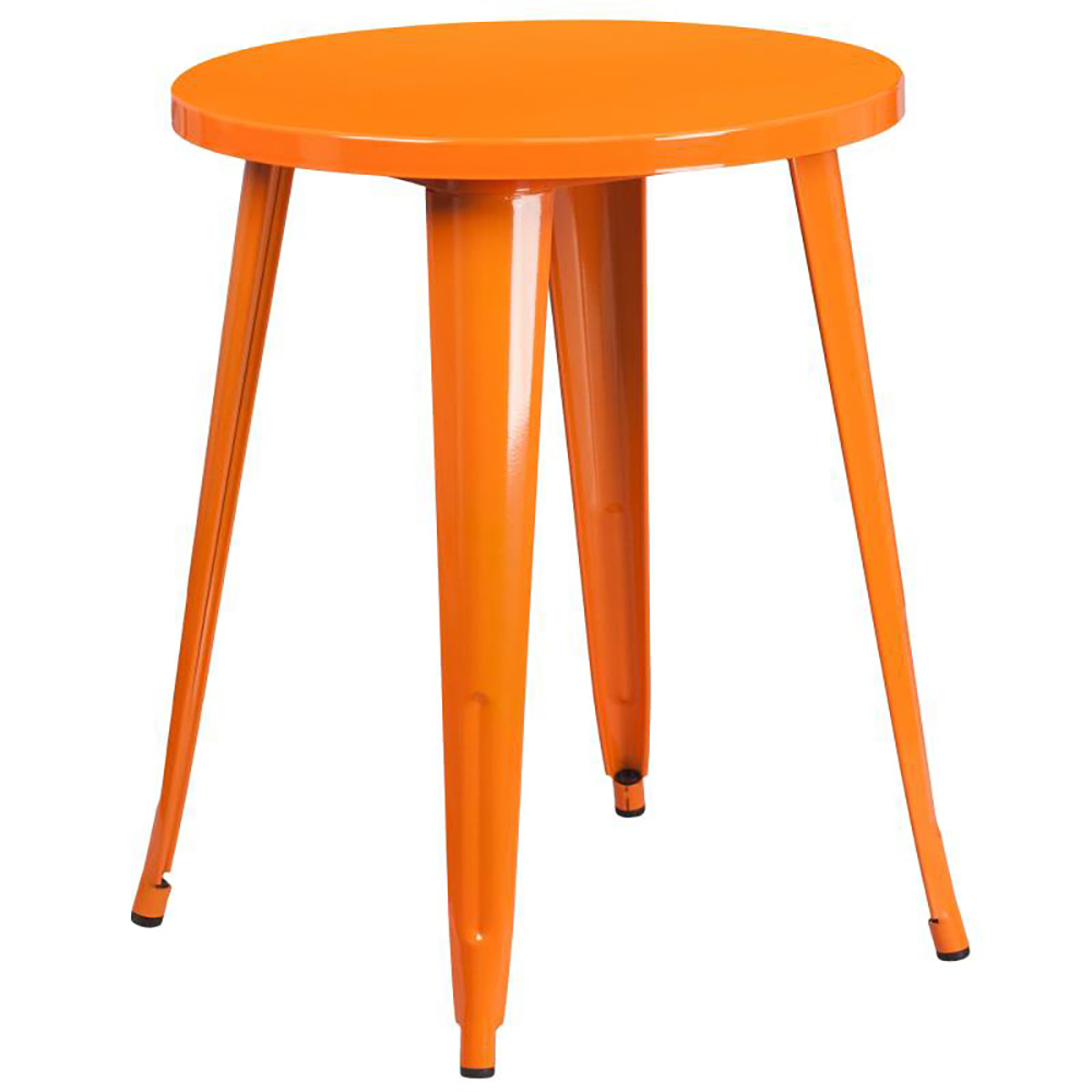 Flash Furniture CH-51080-29-OR-GG 24" Round Orange Metal Indoor-Outdoor Table