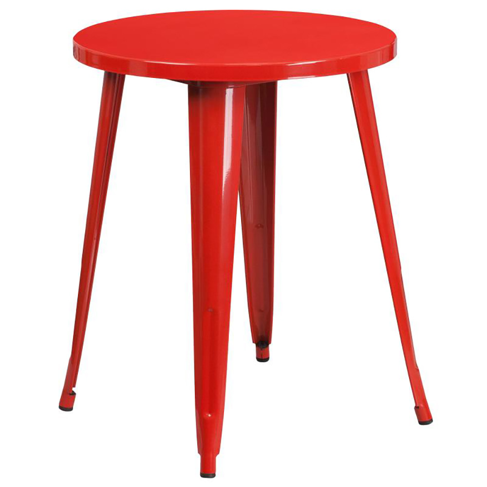 Flash Furniture CH-51080-29-RED-GG 24" Round Red Metal Indoor-Outdoor Table