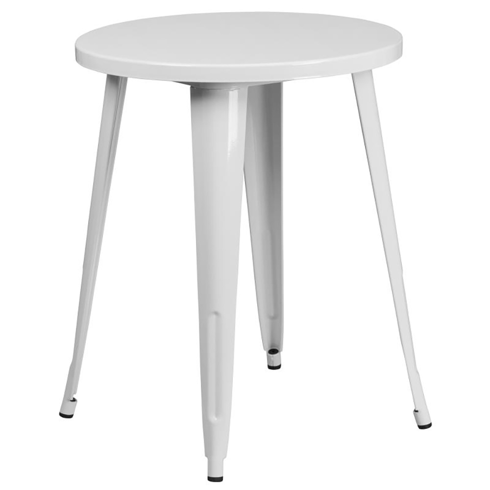 Flash Furniture CH-51080-29-WH-GG 24" Round White Metal Indoor-Outdoor Table