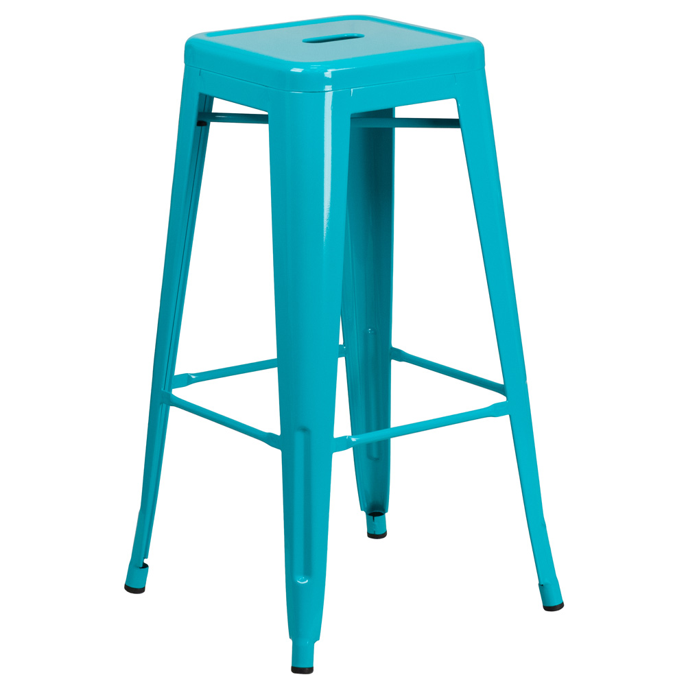 Flash Furniture ET-BT3503-30-CB-GG 30" High Backless Crystal Teal-Blue Indoor-Outdoor Barstool