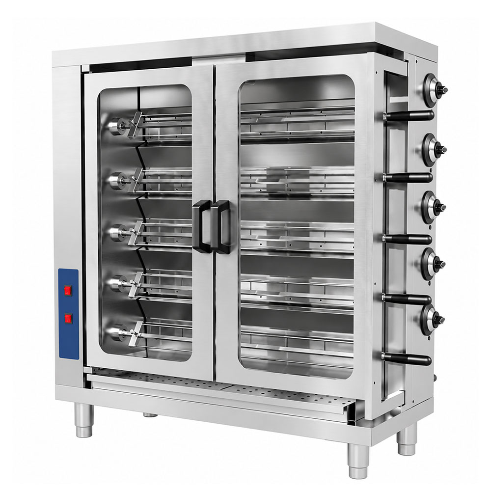 Galaxy Group Pegasus CR-5G-NG Natrual Gas 30 Chicken Rotisserie with 5 Spits - 78,476 BTU