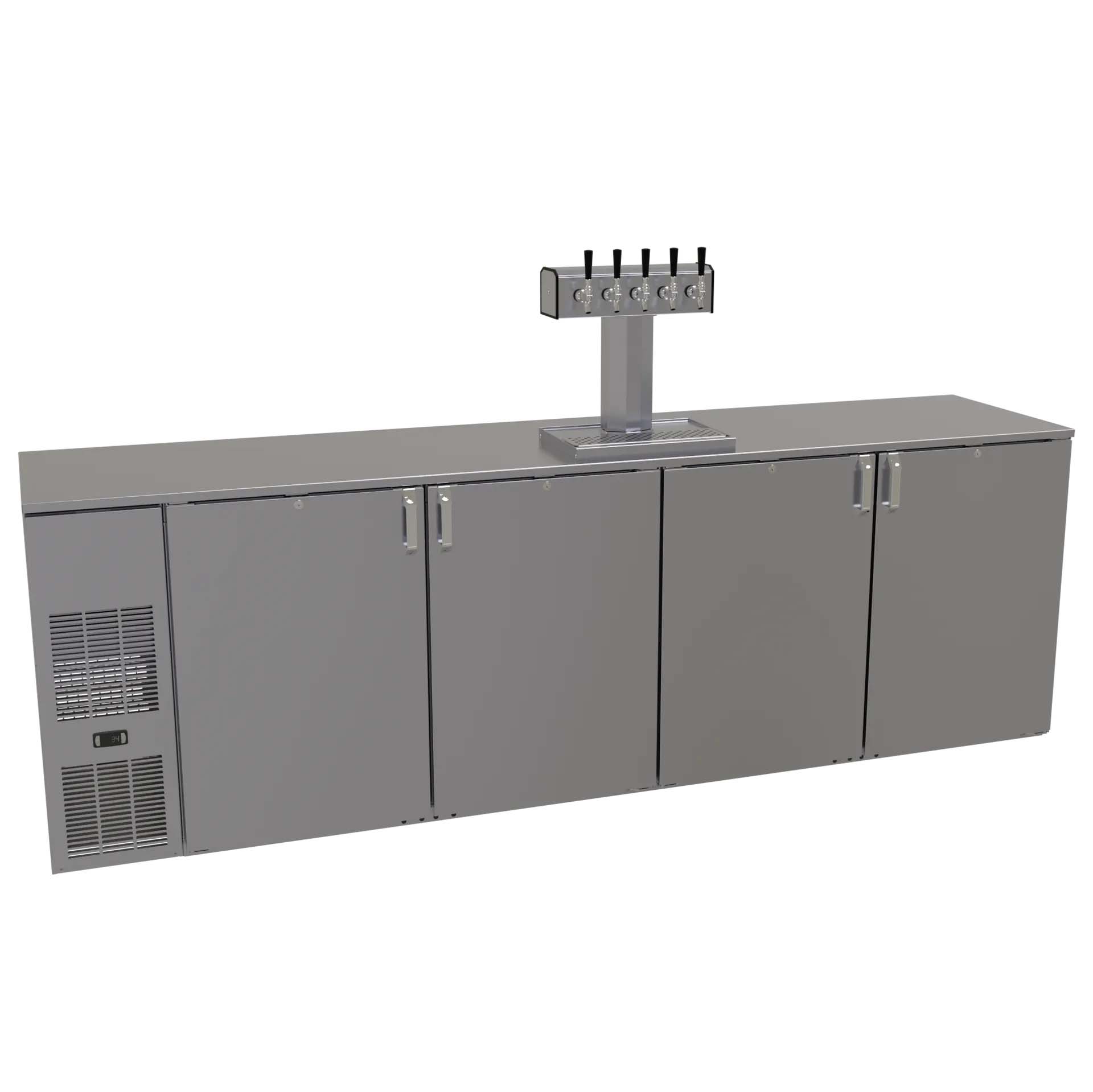 Glastender C1FB108-DD 108" Silver 5 Tap Refrigerated Direct Draw Beer Dispenser