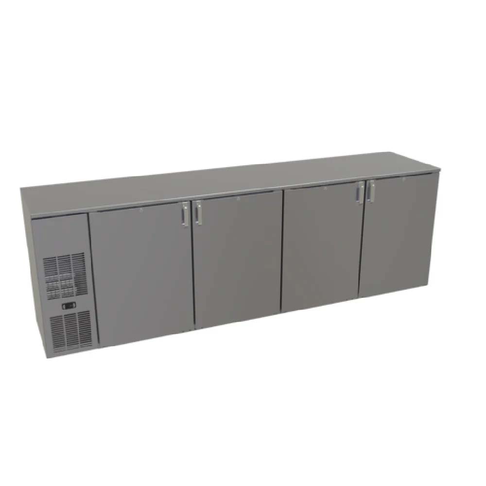Glastender C1FB108 108" One Zone Front Serviced Bar Profile Back Bar Cooler