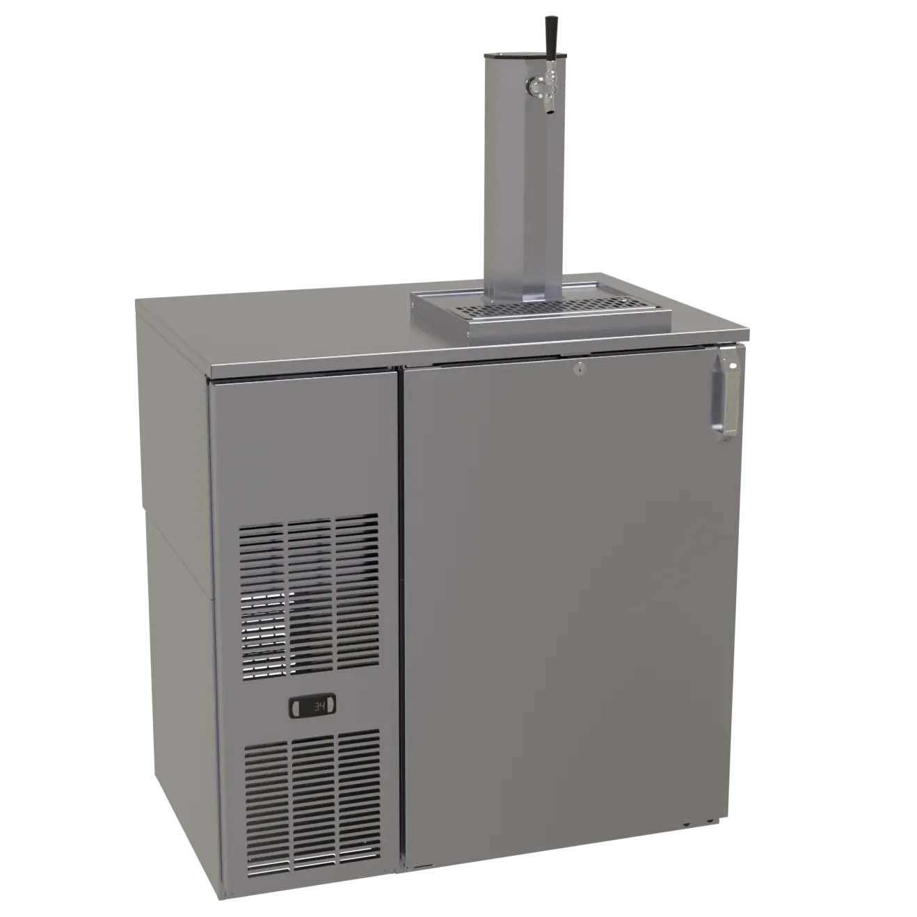 Glastender C1FB36-DD 36" Silver 1 Tap Refrigerated Direct Draw Beer Dispenser