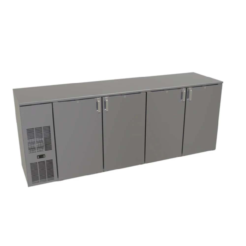 Glastender C1FB92 92" One Zone Front Serviced Bar Profile Back Bar Cooler