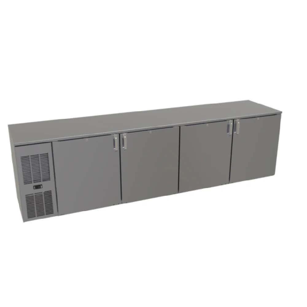 Glastender C1FL108 108" One Zone Front Serviced Low Profile Back Bar Cooler