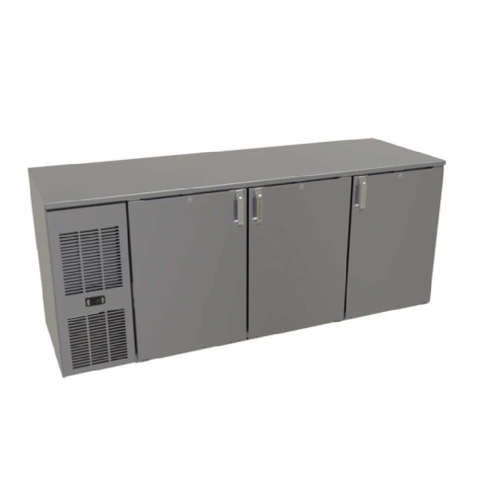 Glastender C1FL72 72" One Zone Front Serviced Low Profile Back Bar Cooler