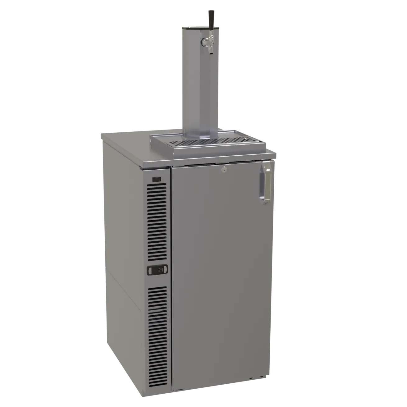 Glastender C1SB20-DD 20" Silver 1 Tap Refrigerated Direct Draw Beer Dispenser