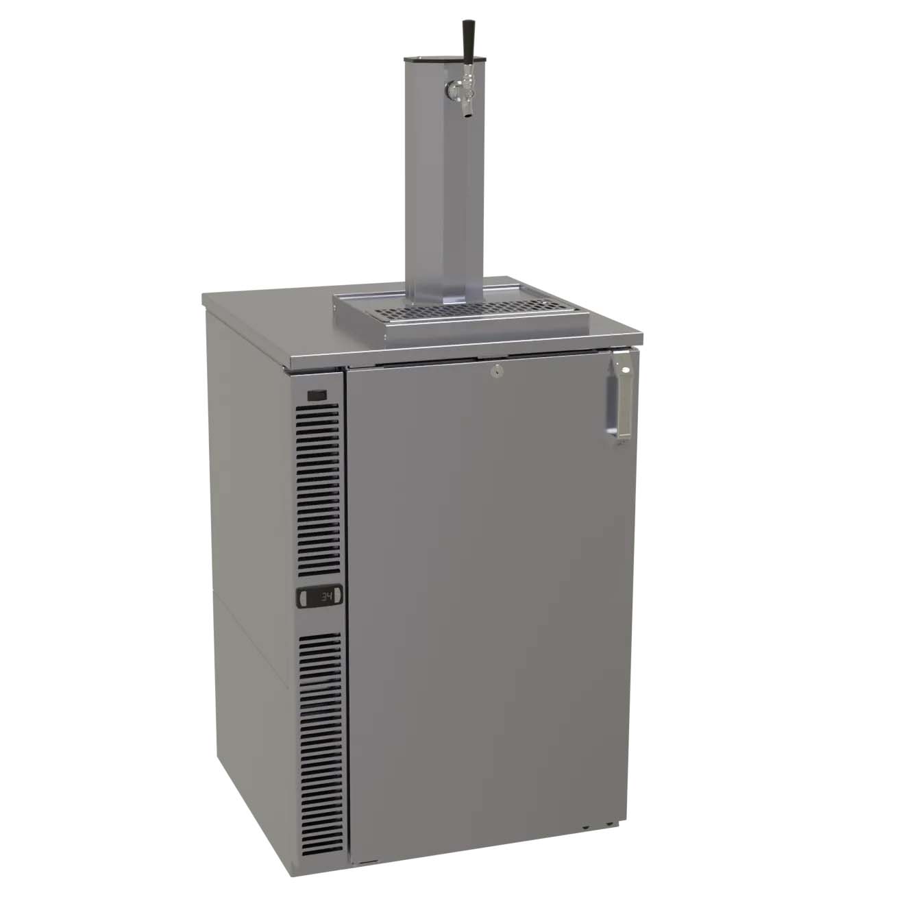 Glastender C1SB24-DD 24" Silver 1 Tap Refrigerated Direct Draw Beer Dispenser