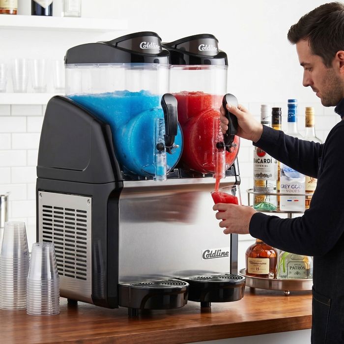 Coldline GRANITA-2N Double 2 Bowl Pourover Granita Slush Machine