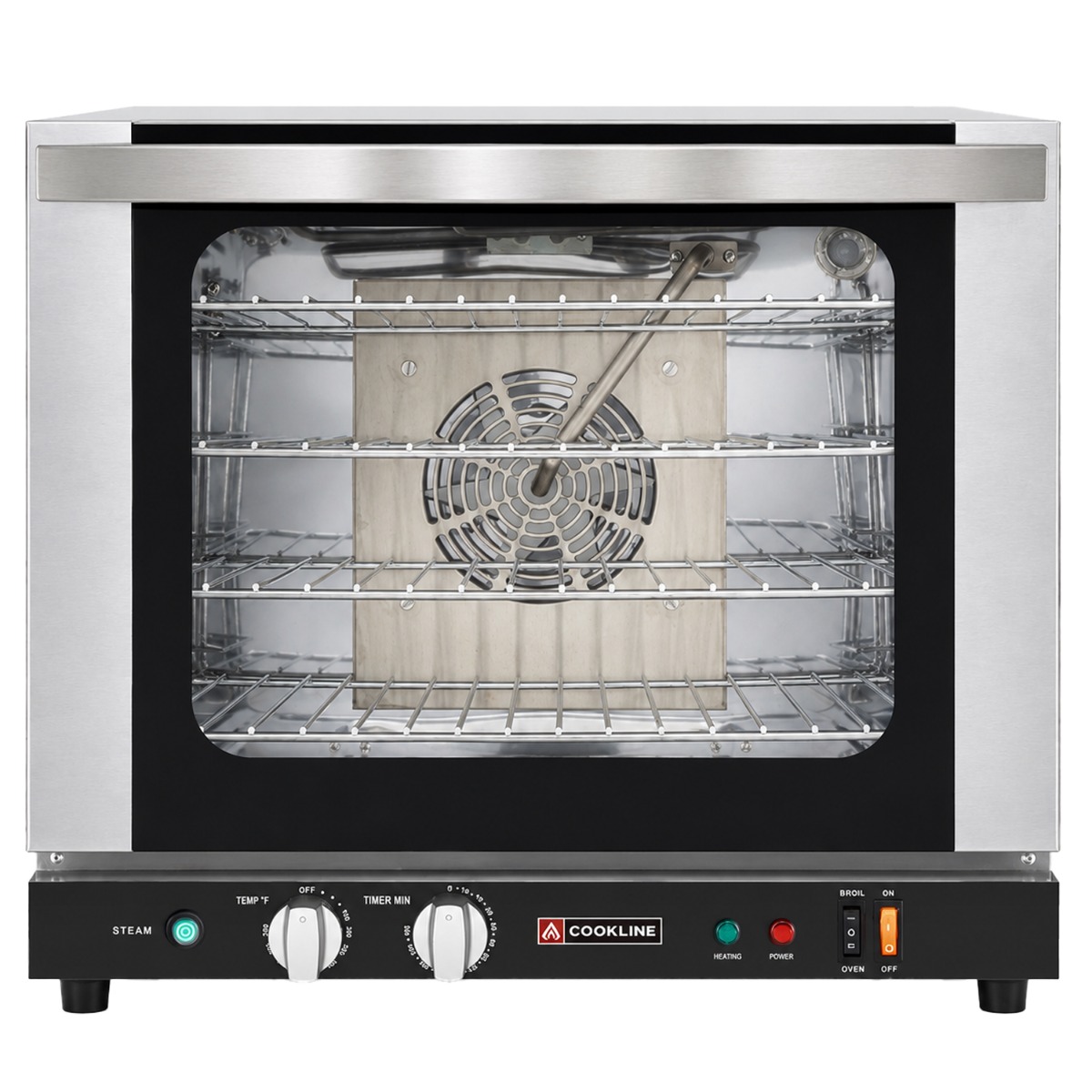 Cookline HCVE-32-240 23" Commercial Half Size Electric Countertop Convection Oven with Steam Injection, 220V