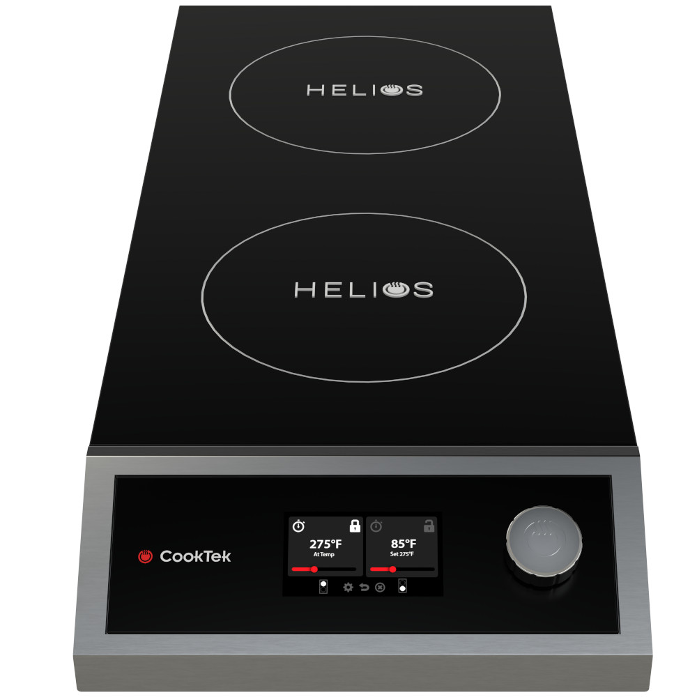 Cooktek HTF-9500-FB35-1 Double Burner Front to Back Countertop Induction Range Cooker - 7000W