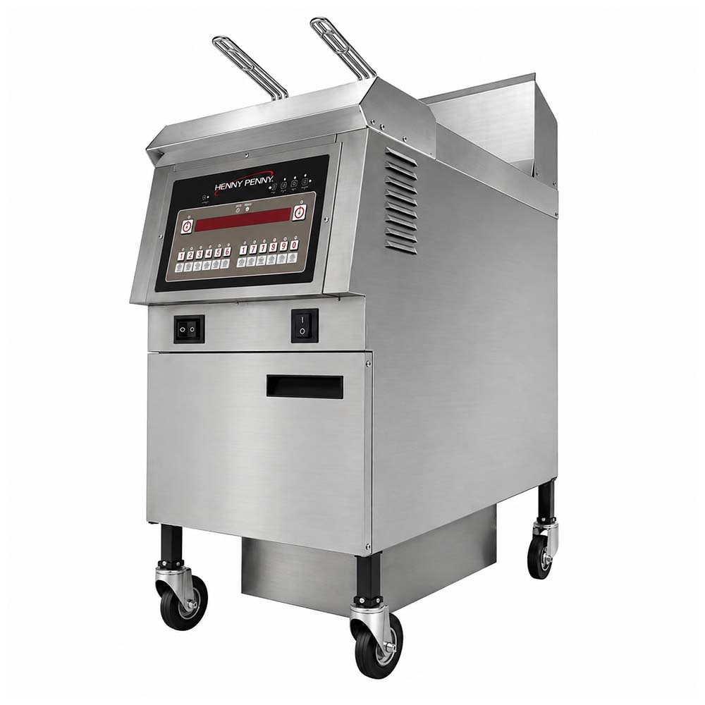 Henny Penny OFE321.03 Electric 65 lb 1-Well Floor Fryer with Computron 8000 Control
