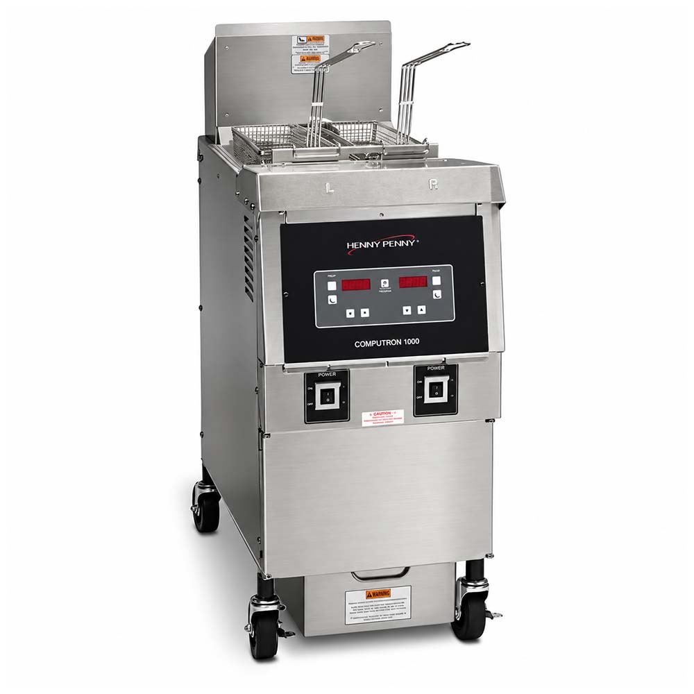 Henny Penny OFE321.11 Electric 65 lb 1-Well Floor Fryer with Computron 1000 Control