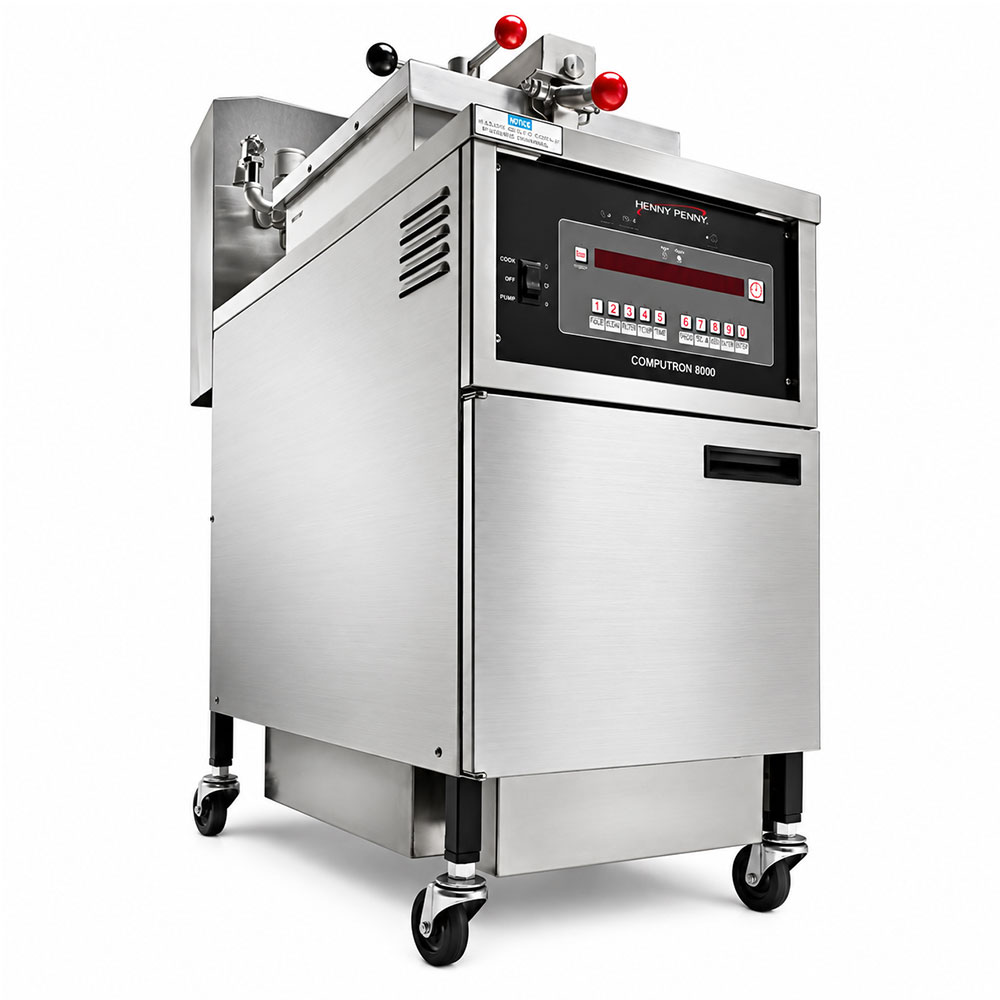 Henny Penny PFE500-1 Electric 48 lb 1-Well Pressure Floor Fryer with Computron 1000 Control
