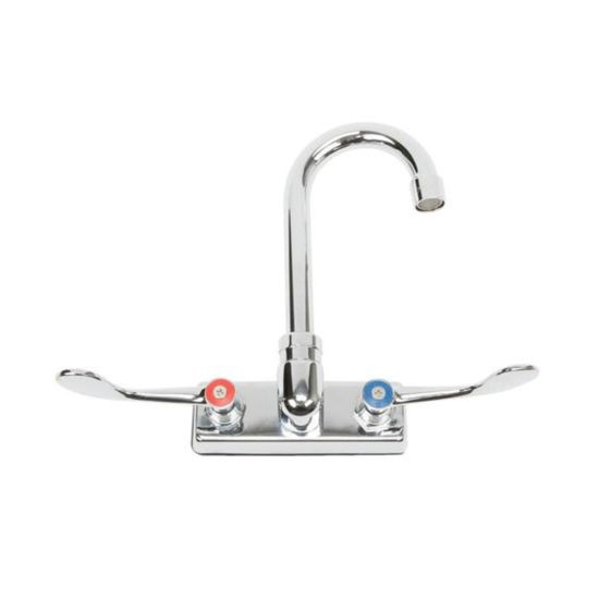 L&J HFC-35LH 4" Wall Mounted Gooseneck Wrist Action Handle Faucet
