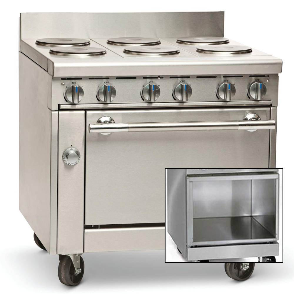 Imperial IHR-6-E-XB 36" Electric Six Round Elements Heavy Duty Range with Open Cabinet Base - 240V