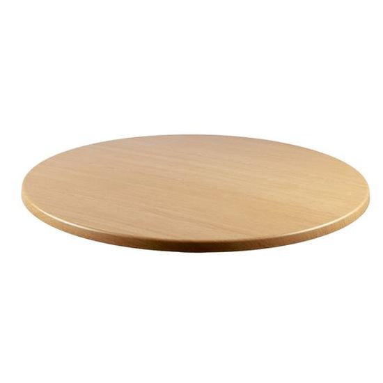 JMC Furniture Outdoor 24" Round Light Oak Topalit Table Top with 1 1/4" Thick Edge & 3/4" Thick Center