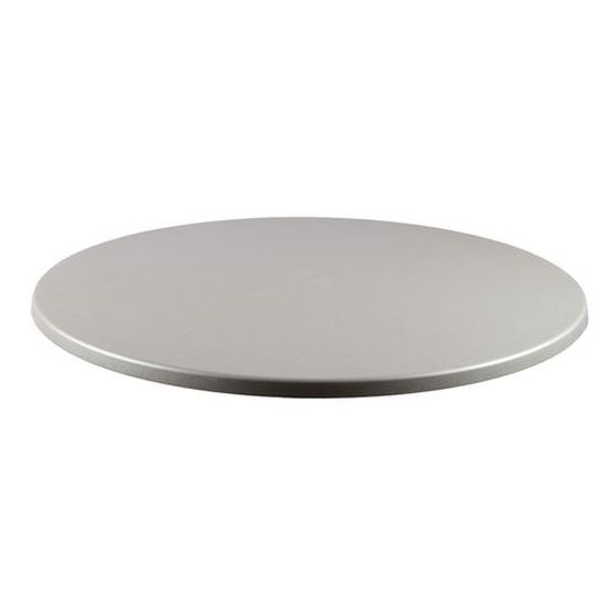 JMC Furniture Outdoor 28" Round Brush Silver Topalit Table Top with 1 1/4" Thick Edge & 3/4" Thick Center