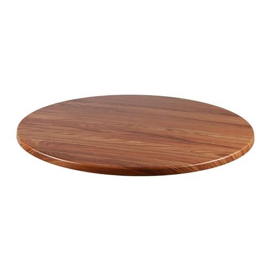 JMC Furniture Outdoor 28" Round Teak Topalit Table Top with 1 1/4" Thick Edge & 3/4" Thick Center