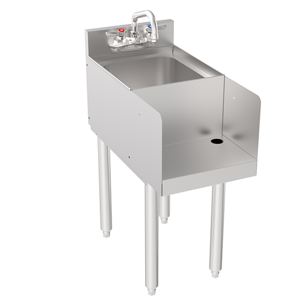Krowne 18-12BD Silver Series 12"L x 22.5"D Blender / Dump Sink Add-On Unit, Four Legs