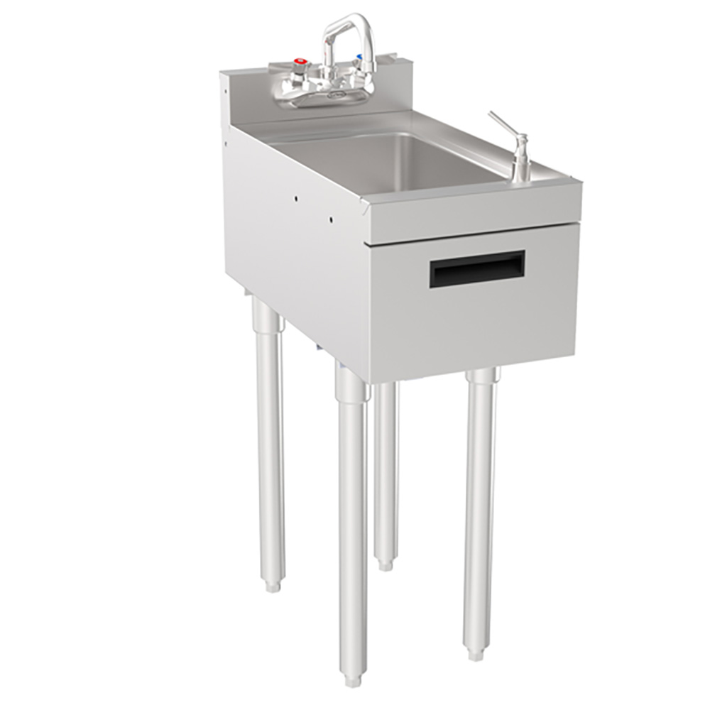 Krowne 18-12DST Silver Series 12"L x 22.5"D Sink with Soap & Towel Dispenser