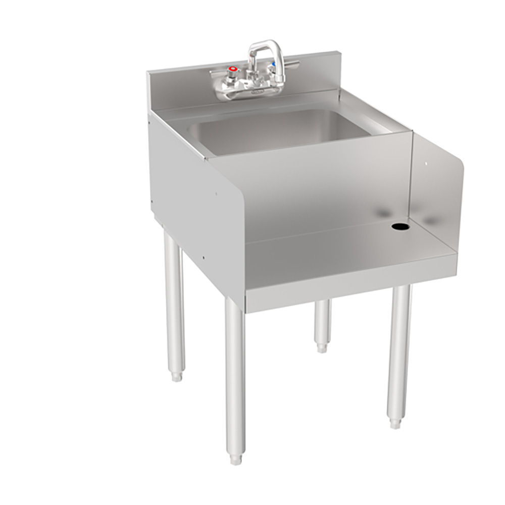 Krowne 18-18BD Silver Series 18"L x 22.5"D Blender/Dump Sink Add-On Unit, Four Legs
