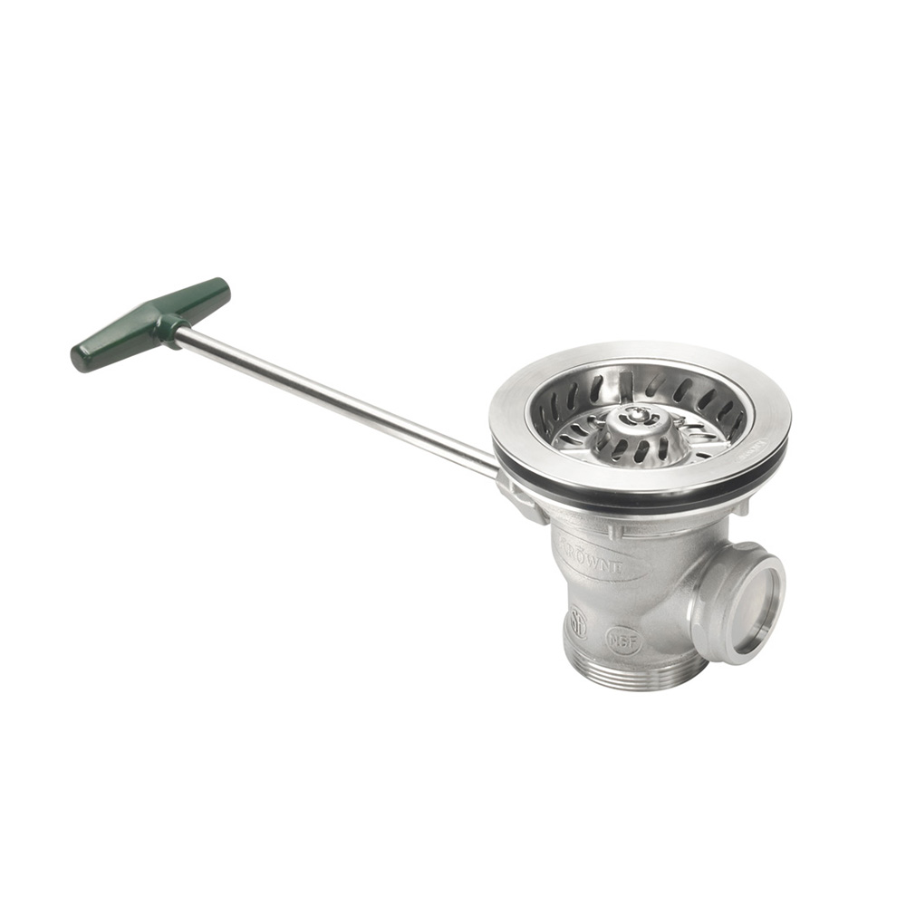 Krowne 22-800 Royal Series RotoPro 3-1/2" Ball Valve Waste Drain, Nickel Plated Cast Bronze