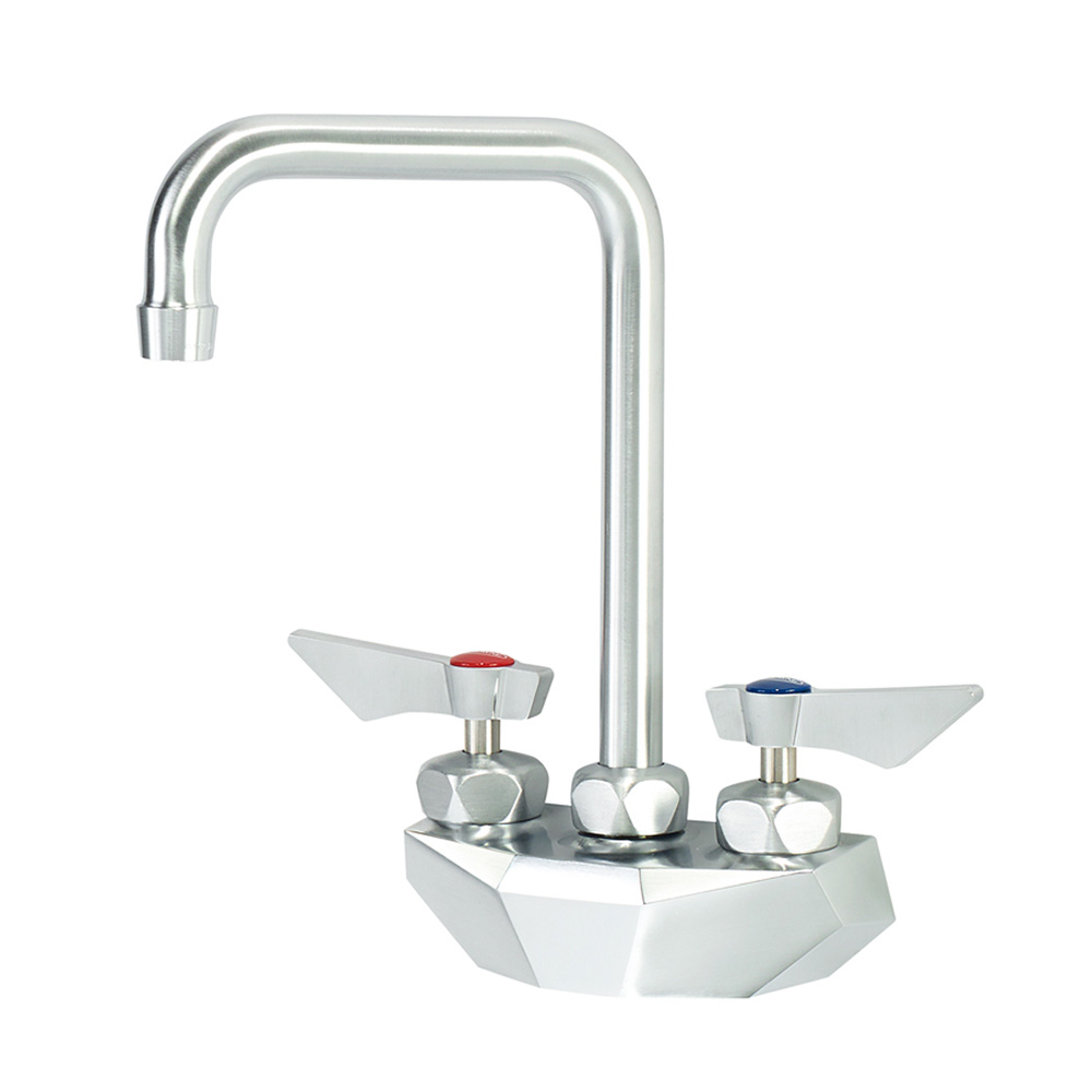 Krowne DX-401 Diamond Series 4" Center Wall Mount Faucet with 6" Double Bend Spout