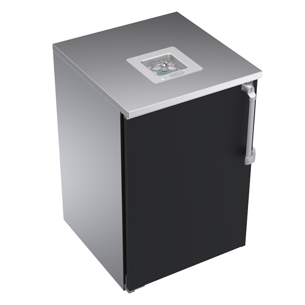 Krowne GC24B-L Royal Series 24" Liquid CO2 Glass Chiller Cabinet, Black Vinyl Door with Left Hinge