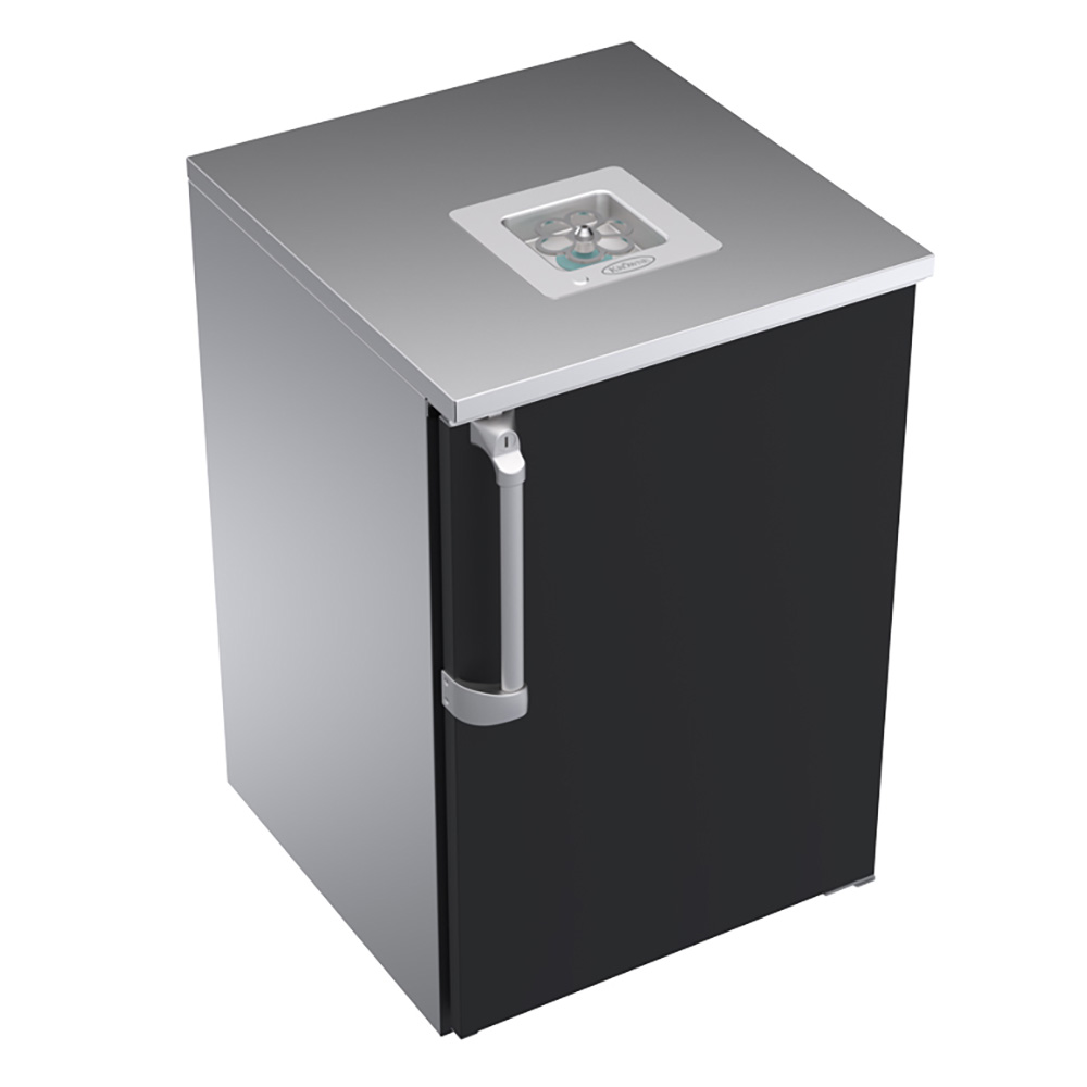 Krowne GC24B-R Royal Series 24" Liquid CO2 Glass Chiller Cabinet, Black Vinyl Door with Right Hinge