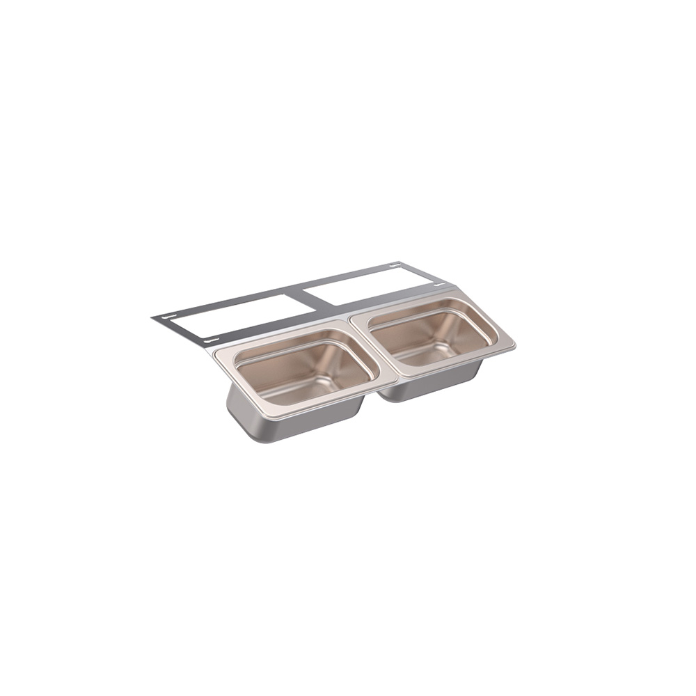 Krowne KR-UMGT-2 Royal Series 14" Undermount Garnish Tray, Holds 2 Condiment Cups