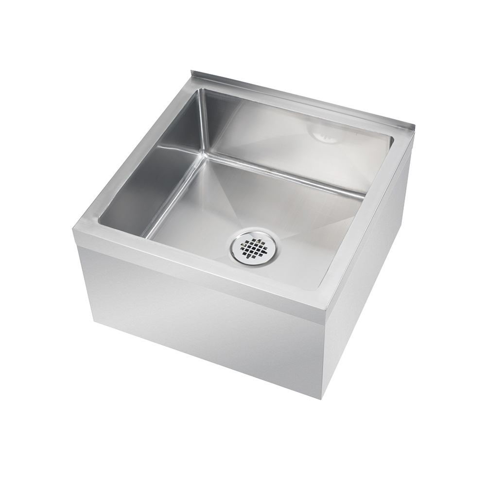 Krowne MS-2424 24" Stainless Steel Floor Mop Sink - 21" x 21" x 9" Bowl
