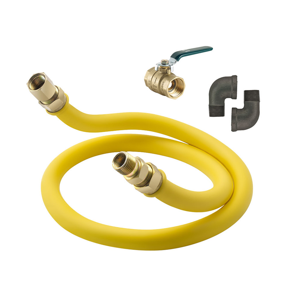 Krowne S7536K 3/4" x 36" Stationary Gas Connector Kit w/ Gas Connector, (2) Elbows, and Gas Valve