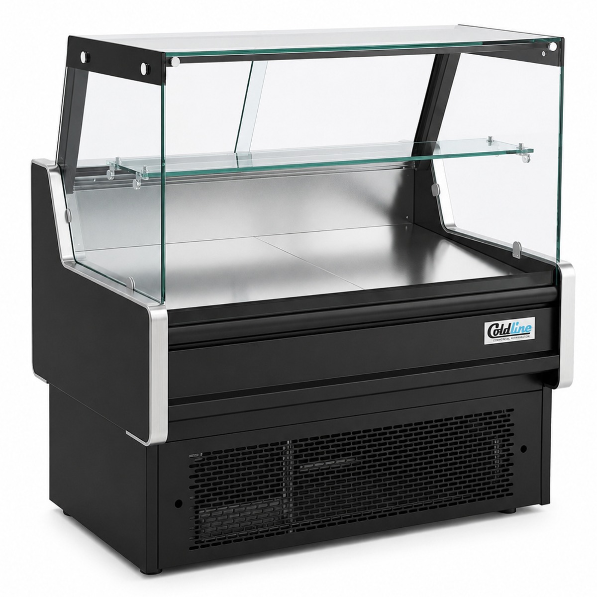 Coldline LDC48 48" Refrigerated Flat Straight Glass Meat Deli Case with Rear Storage