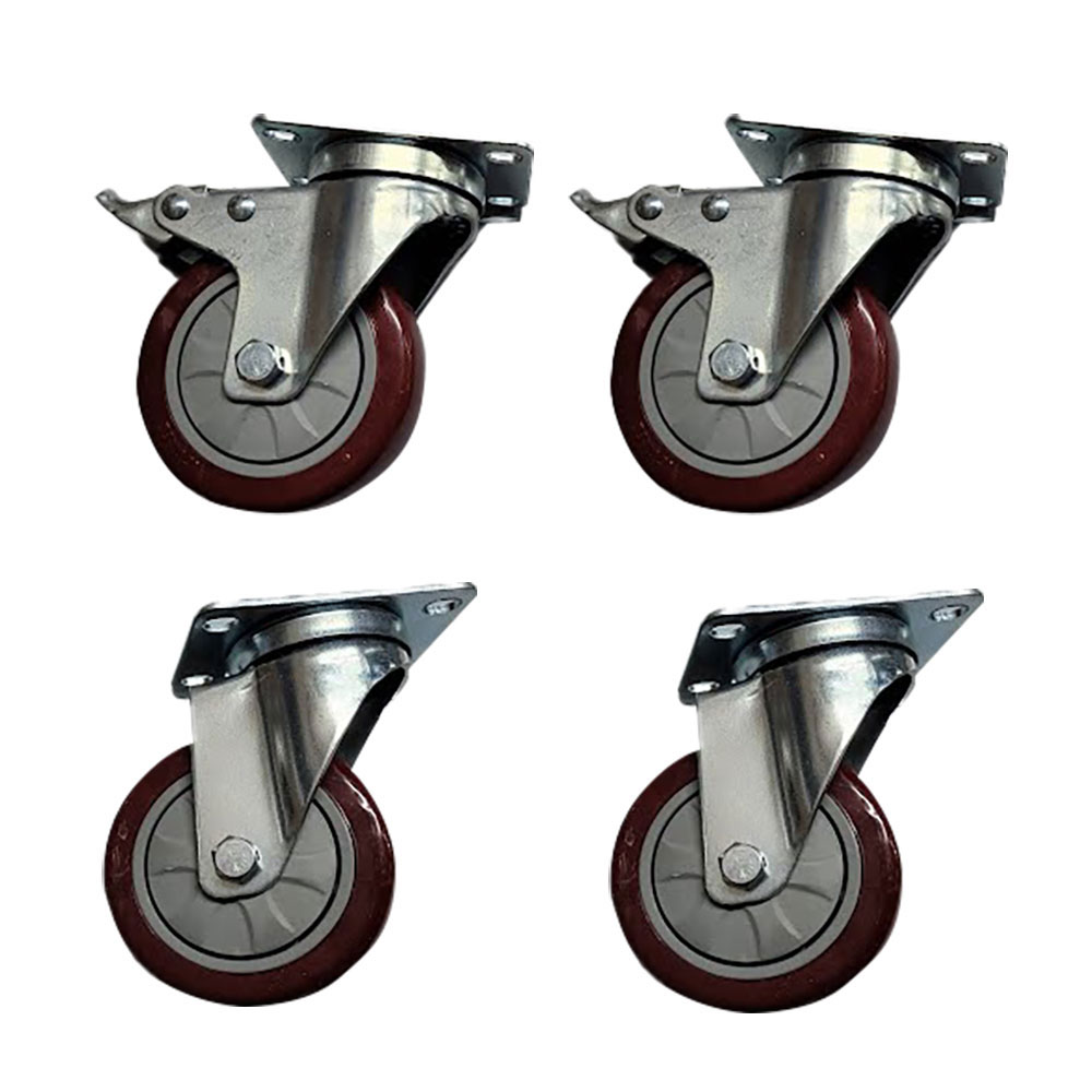 Leader 5" Casters Wheels (Set of 4, 2 Brake)