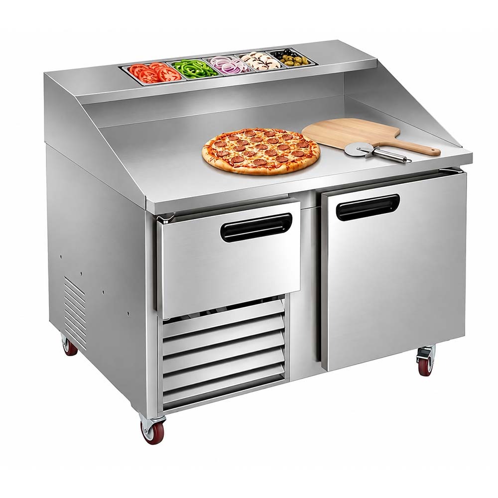 Leader NDR48OP 48" Open Top Refrigerated Pizza Prep Dough Restarder, Side Motor