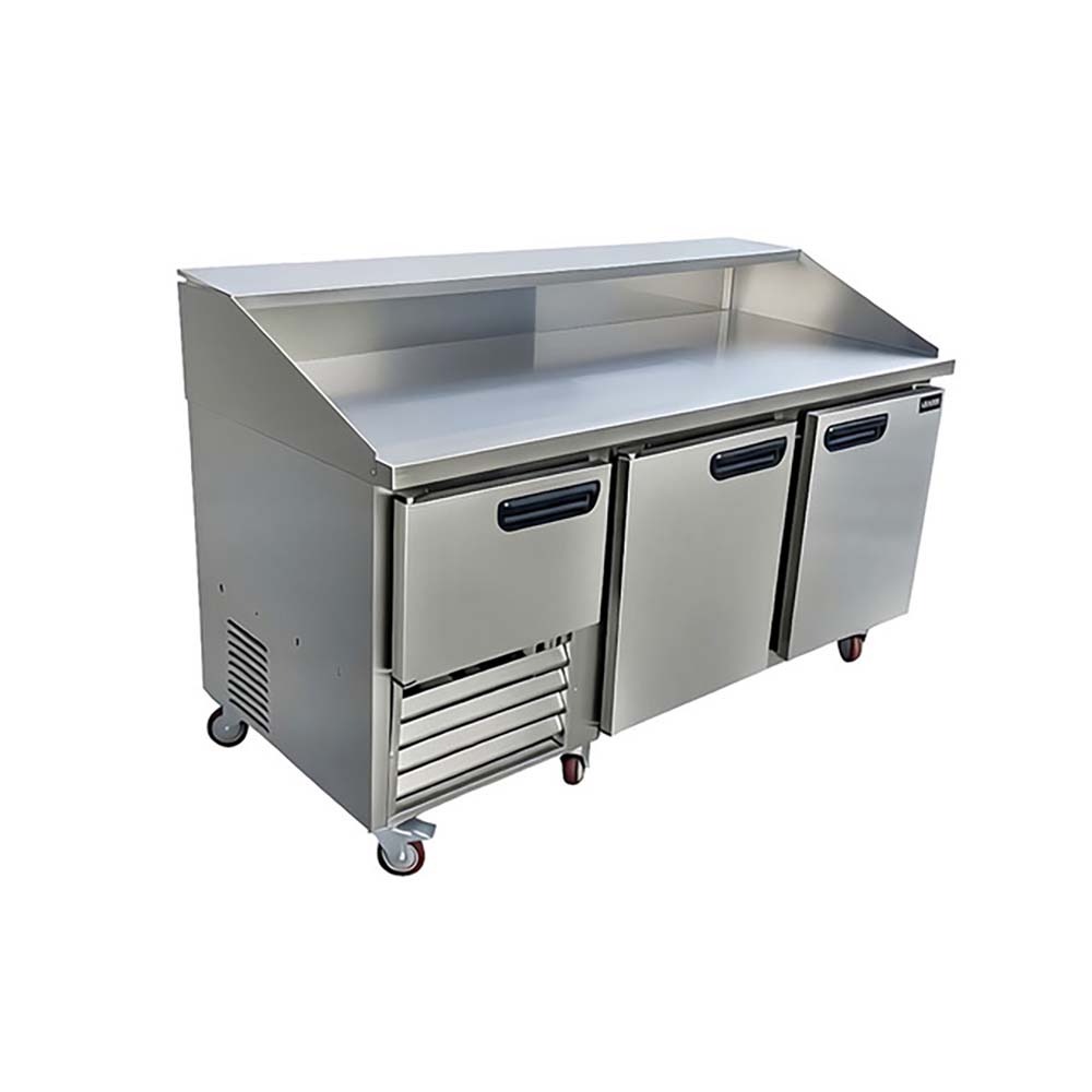 Leader NDR72OP 72" Open Top Refrigerated Pizza Prep Dough Restarder, Side Motor