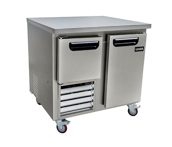 Leader NLB36 36" Low Boy Worktop Refrigerator with 1 Full & 1/2 Door