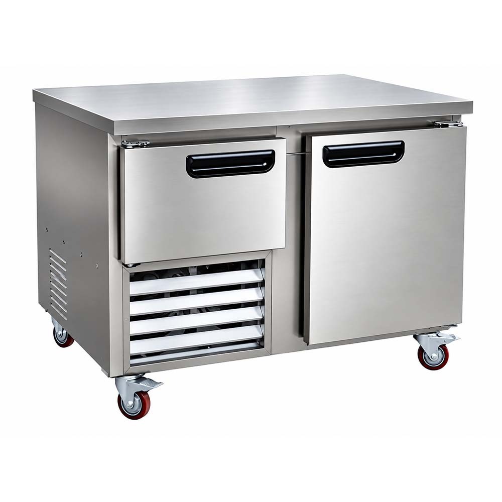 Leader NLB48 48" Low Boy Worktop Refrigerator with 1 Full & 1/2 Door