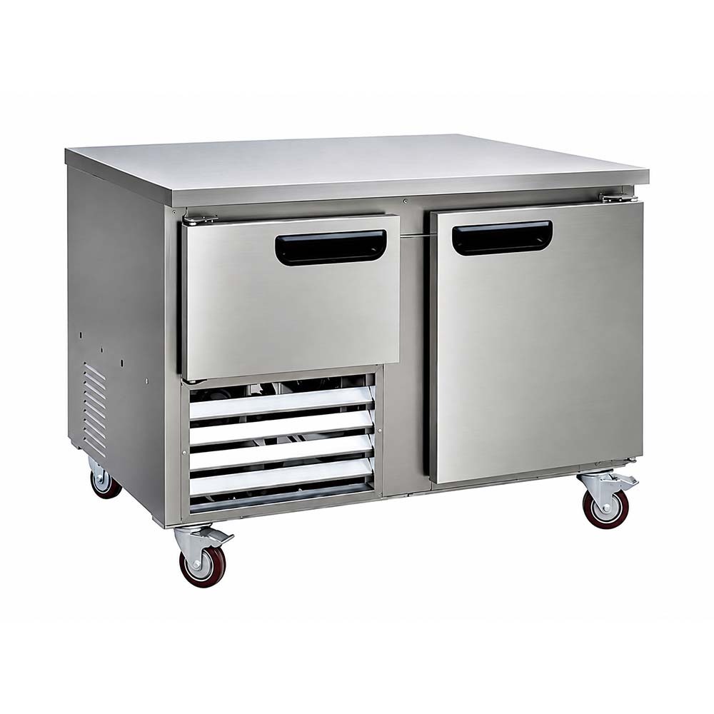 Leader NLB60 60" Low Boy Worktop Refrigerator with 1 Full & 1 Half Door