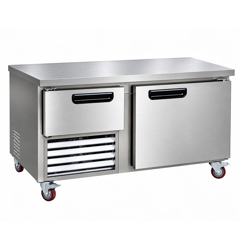 Leader NLB60 60" Low Boy Worktop Refrigerator with 1 Full & 1 Half Door