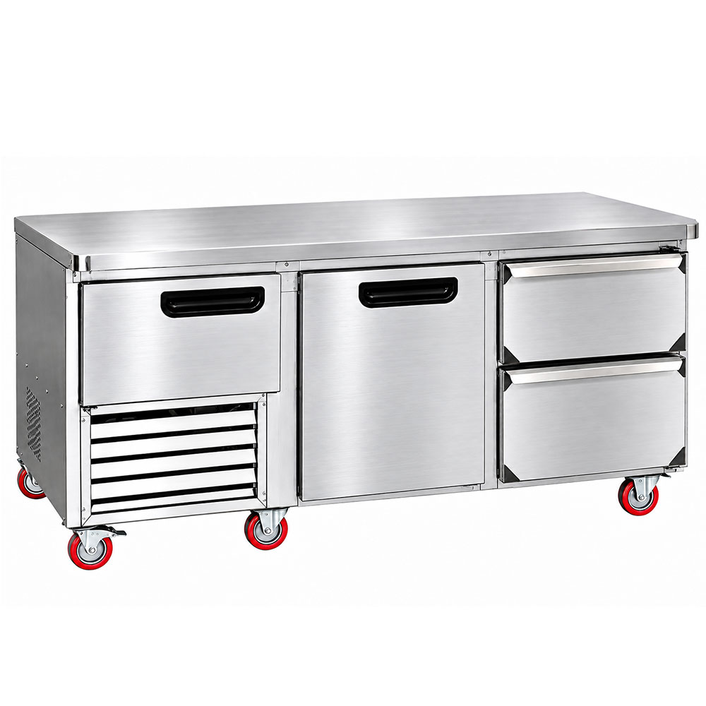 Leader NLB84-D2 84" Worktop Refrigerator with 1-1/2 Full Door and 2 Drawer, Side Motor