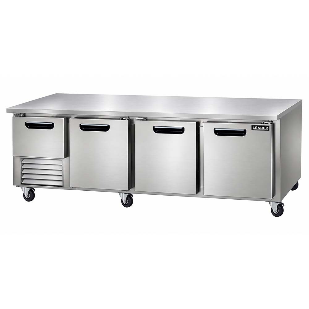 Leader NLB96 96" Low Boy Worktop Refrigerator with 3 Full & 1/2 Door