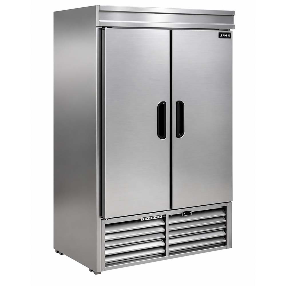 Leader NLR48 48" 2 Solid Door Stainless Steel Reach-In Refrigerator