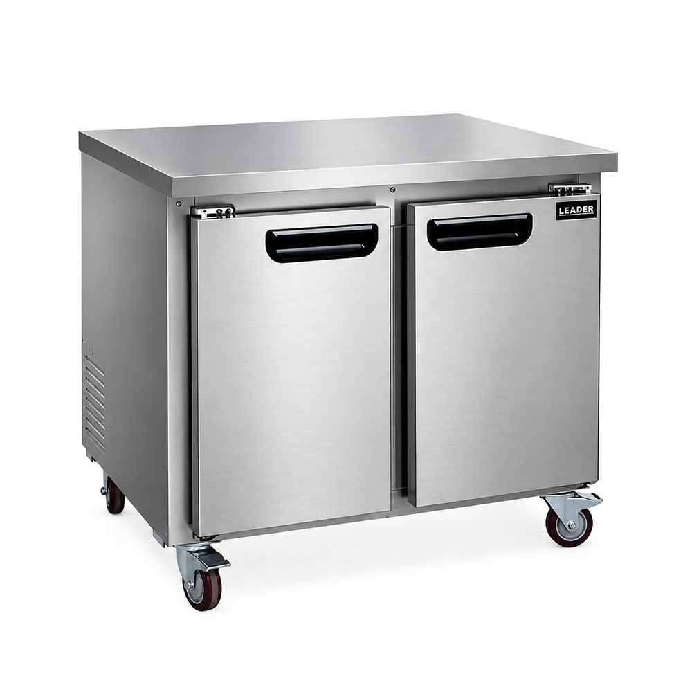 Leader NSFB36 36" Low Boy Worktop Refrigerator with 2 Full Door